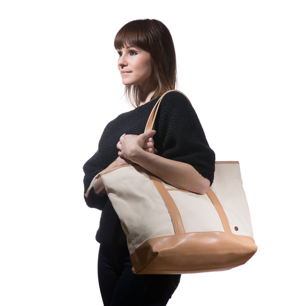 Greenpoint Organic Tote Bag (L) Beige - Manhattan Portage