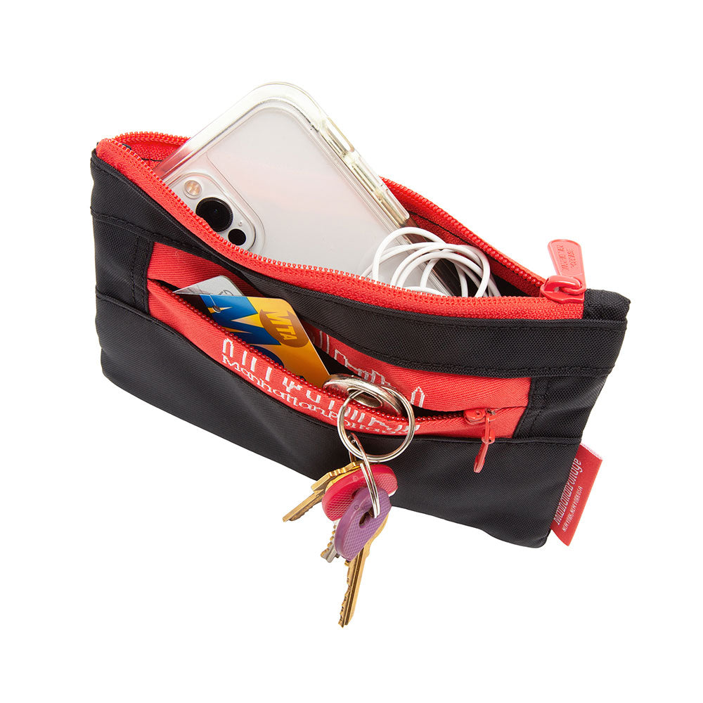 Skyline Double Zipper Pouch BLK/RED - Manhattan Portage