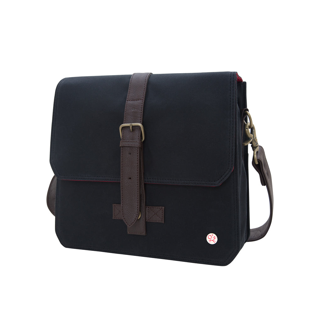 Waxed Carroll Shoulder Bag Black - Manhattan Portage