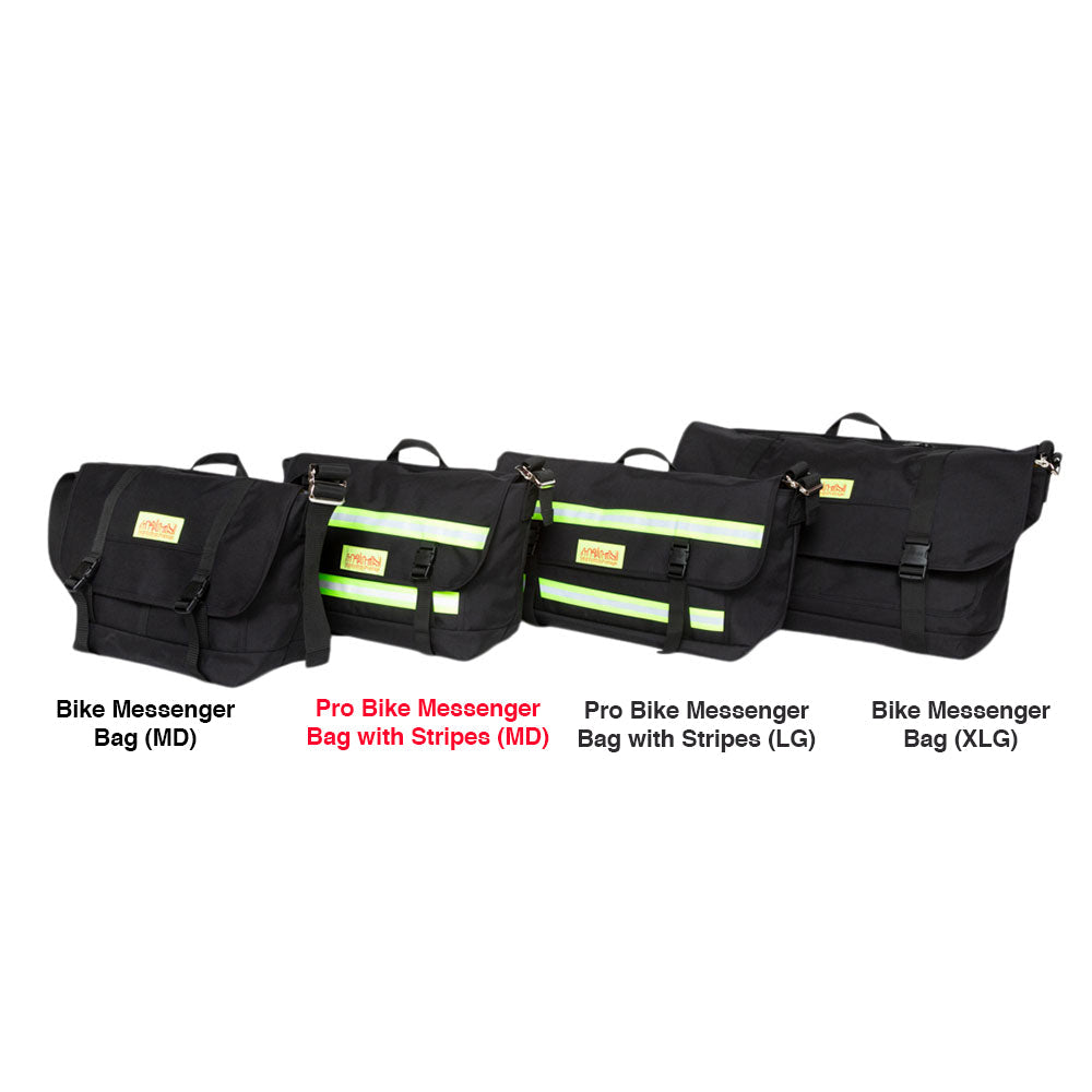 Pro Bike Messenger Bag with Stripes (MD) Black - Manhattan Portage