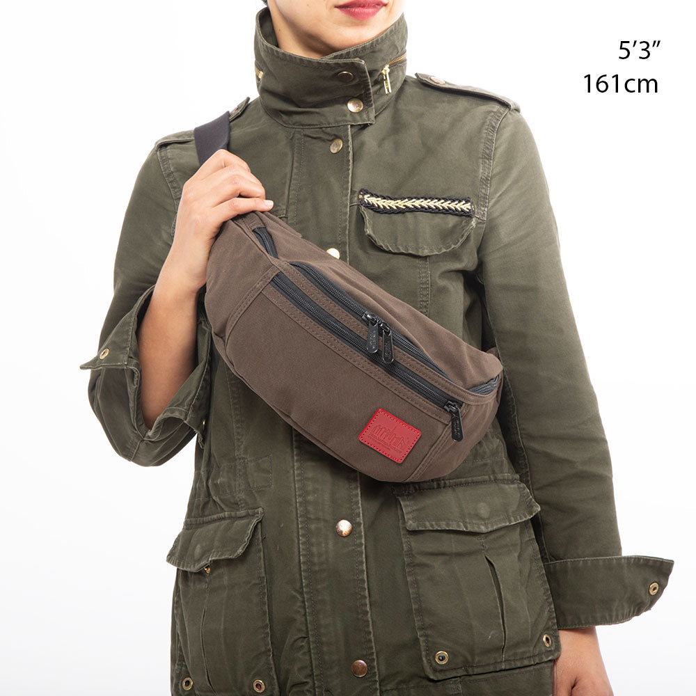 Waxed Nylon Alleycat Waist Bag Dark Brown - Manhattan Portage