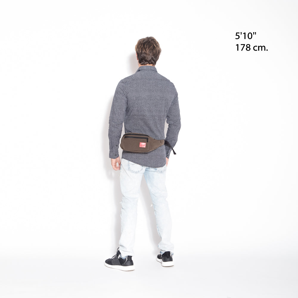 Waxed Nylon Alleycat Waist Bag Dark Brown - Manhattan Portage
