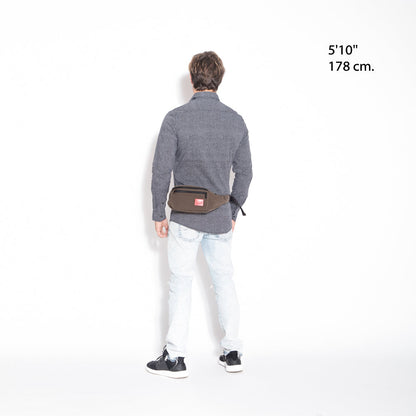 Waxed Nylon Alleycat Waist Bag Dark Brown - Manhattan Portage