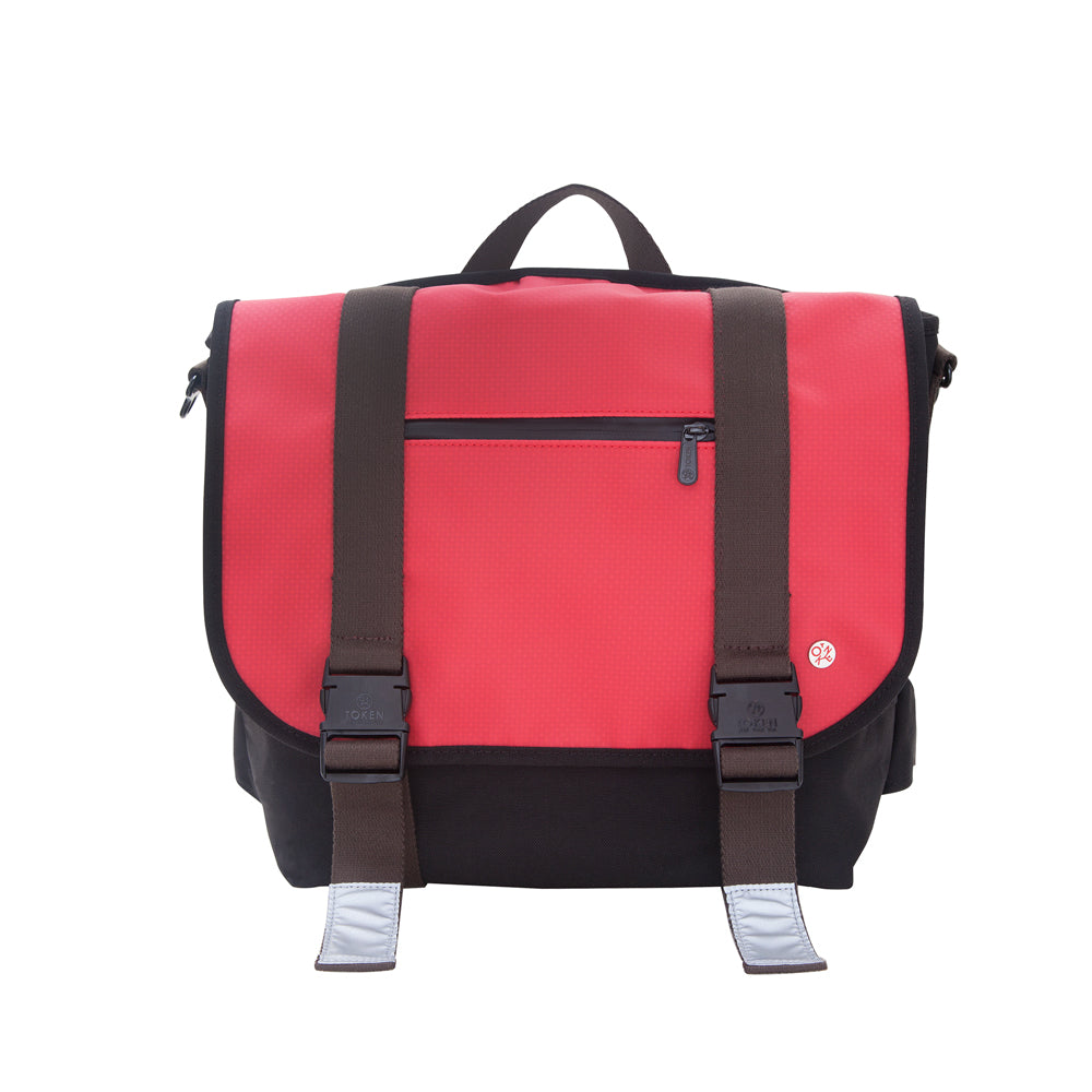 Lorimer Matt Vinyl Messenger Bag(M) Red - Manhattan Portage