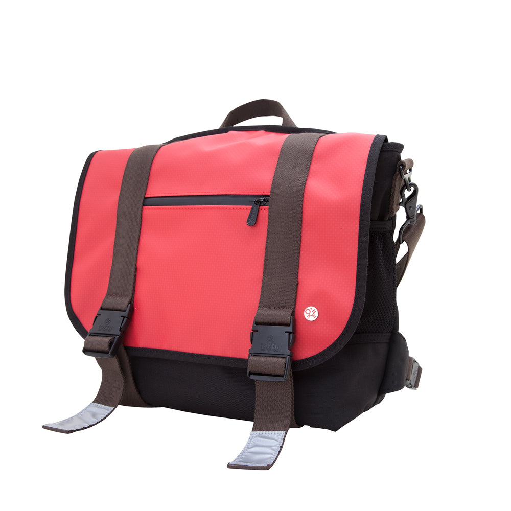 Lorimer Matt Vinyl Messenger Bag(M) Red - Manhattan Portage
