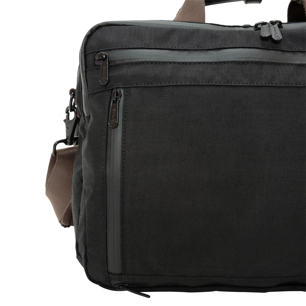 Waxed Nylon Saratoga Briefcase Black - Manhattan Portage
