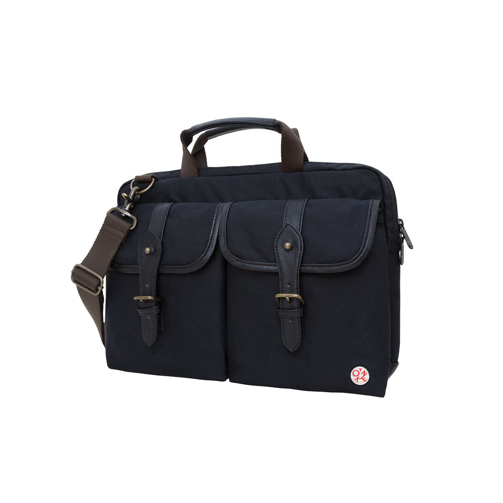 Waxed Knickerbocker Laptop Bag (13") BLK/BLK - Manhattan Portage