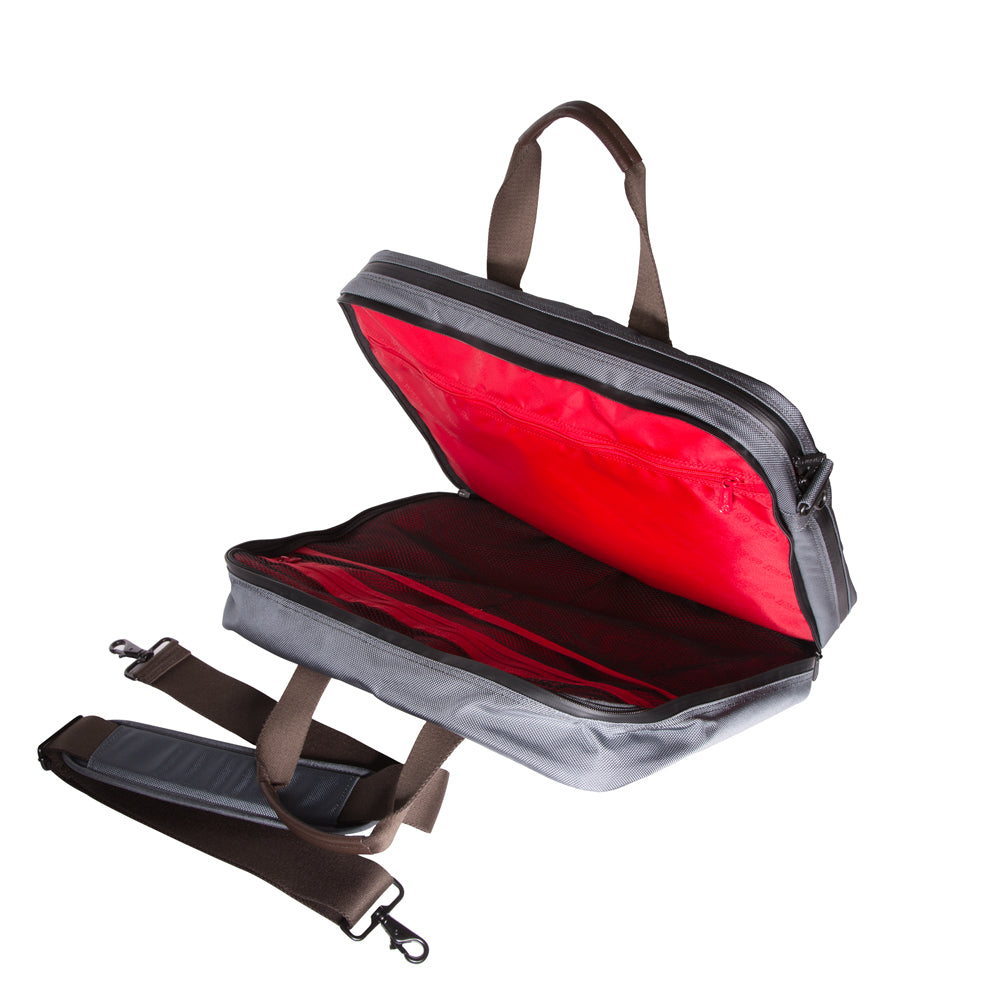 Lawrence Laptop Bag With Back Zipper Grey - Manhattan Portage
