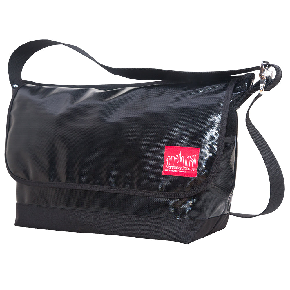 Vinyl Vintage Messenger Bag (LG) Black - Manhattan Portage