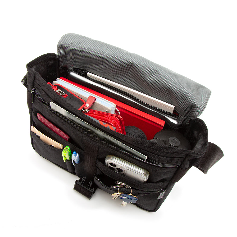 Astor Shoulder Bag (S) W/Back Zipper BLK/GRY - Manhattan Portage