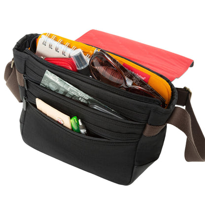 Waxed Nylon Rockefeller Shoulder Bag (XS) Black - Manhattan Portage