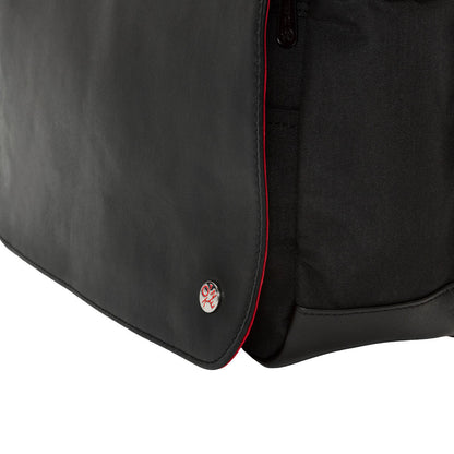 Waxed Nylon Sheridan Shoulder Bag (L) W/Back Zipper Black - Manhattan Portage