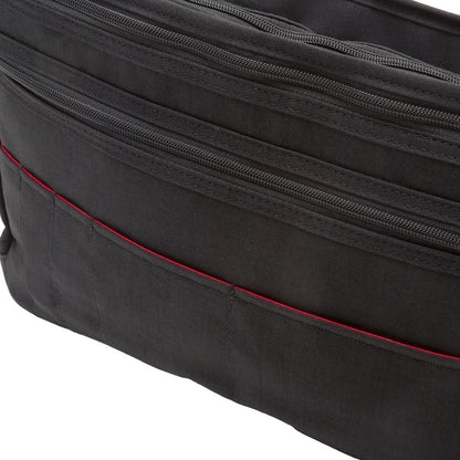 Waxed Nylon Sheridan Shoulder Bag (L) W/Back Zipper Black - Manhattan Portage