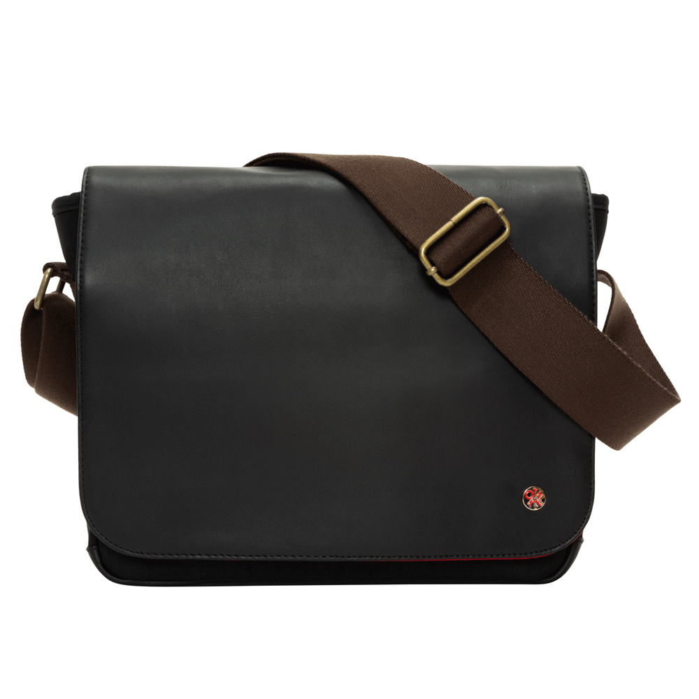 Waxed Nylon Sheridan Shoulder Bag (M) W/Back Zipper Black - Manhattan Portage