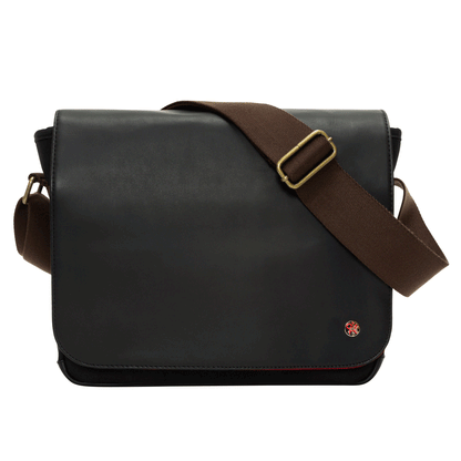 Waxed Nylon Sheridan Shoulder Bag (M) W/Back Zipper Black - Manhattan Portage