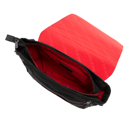 Waxed Nylon Sheridan Shoulder Bag (M) W/Back Zipper Black - Manhattan Portage