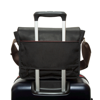 Waxed Nylon Sheridan Shoulder Bag (M) W/Back Zipper Black - Manhattan Portage