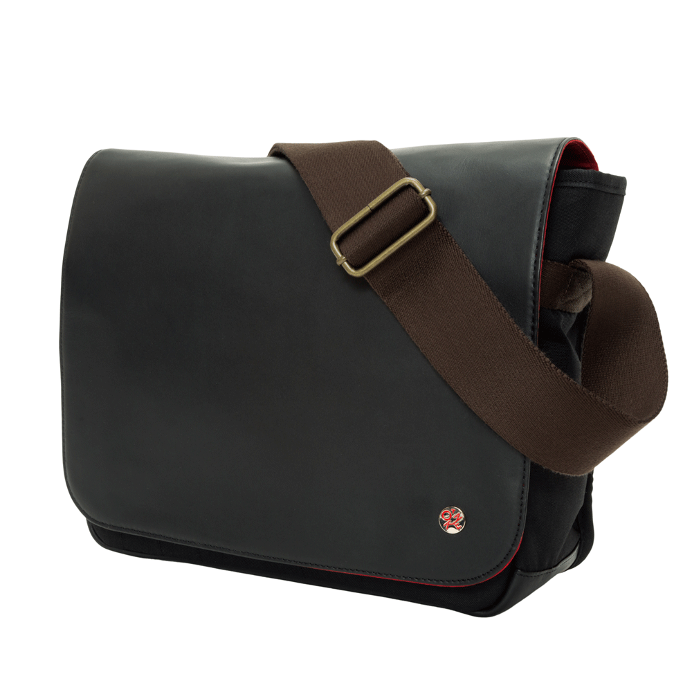 Waxed Nylon Sheridan Shoulder Bag (M) W/Back Zipper Black - Manhattan Portage
