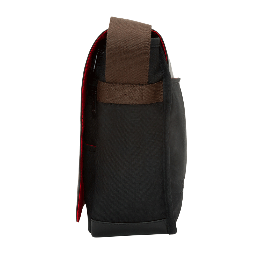 Waxed Nylon Sheridan Shoulder Bag (M) W/Back Zipper Black - Manhattan Portage
