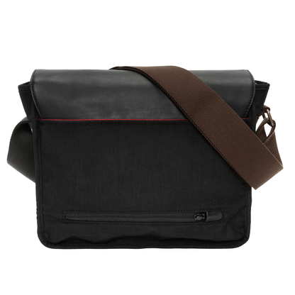 Waxed Nylon Sheridan Shoulder Bag (M) W/Back Zipper Black - Manhattan Portage