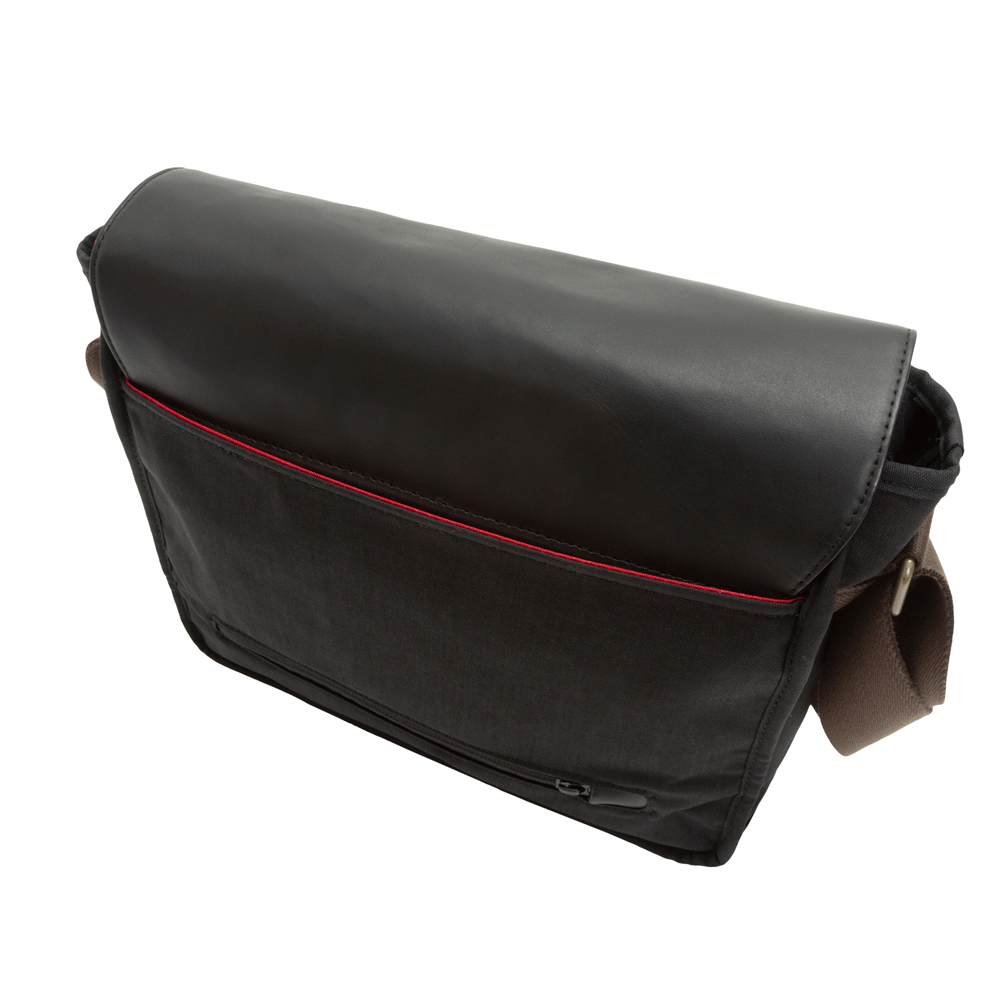 Waxed Nylon Sheridan Shoulder Bag (M) W/Back Zipper Black - Manhattan Portage