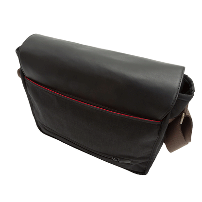 Waxed Nylon Sheridan Shoulder Bag (M) W/Back Zipper Black - Manhattan Portage