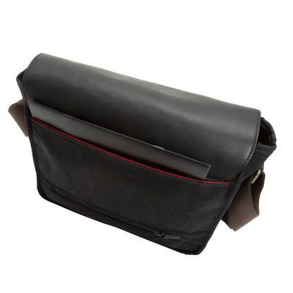 Waxed Nylon Sheridan Shoulder Bag (M) W/Back Zipper Black - Manhattan Portage