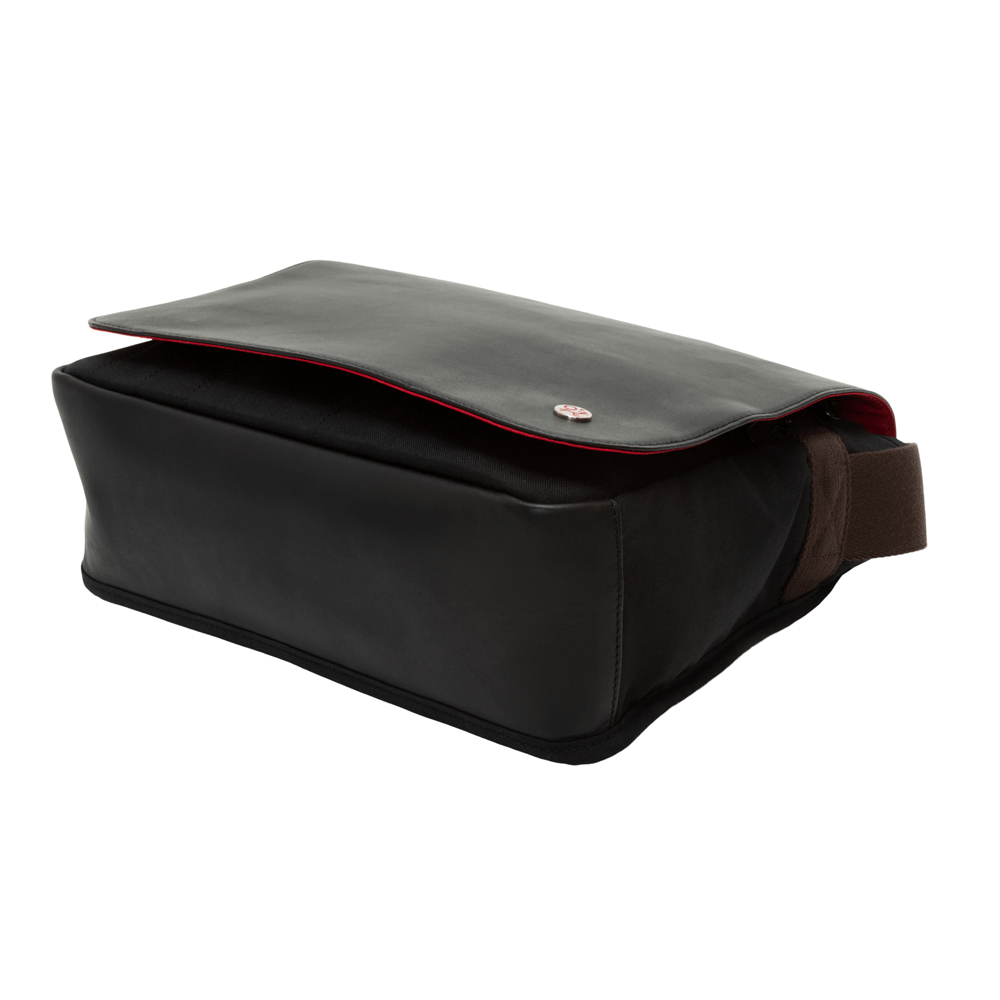 Waxed Nylon Sheridan Shoulder Bag (M) W/Back Zipper Black - Manhattan Portage