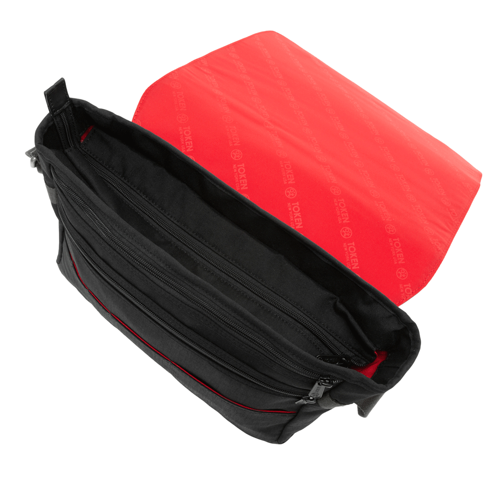 Waxed Nylon Sheridan Shoulder Bag (M) W/Back Zipper Black - Manhattan Portage