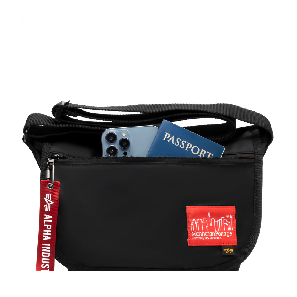 Nylon Messenger Bag JR (SM) ALPHA INDUSTRIES Black - Manhattan Portage