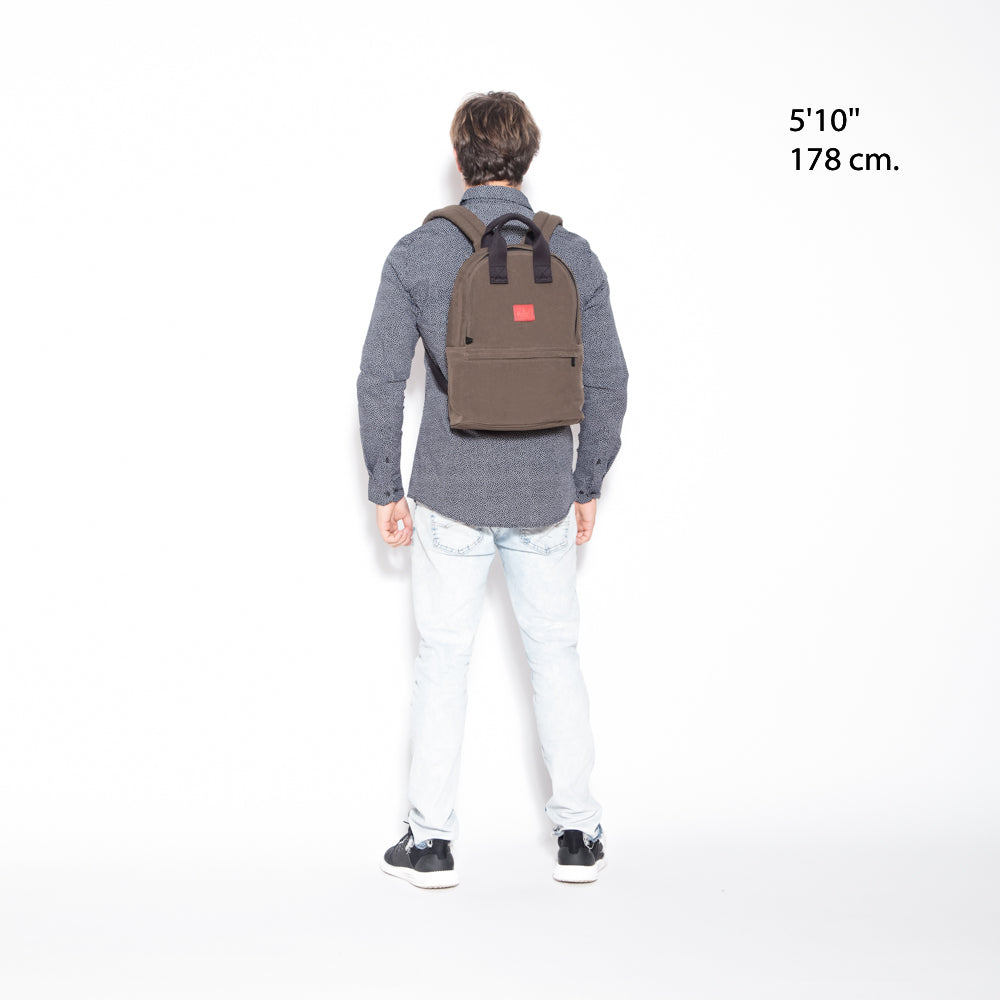 Waxed Nylon Governors Backpack Dark Brown - Manhattan Portage