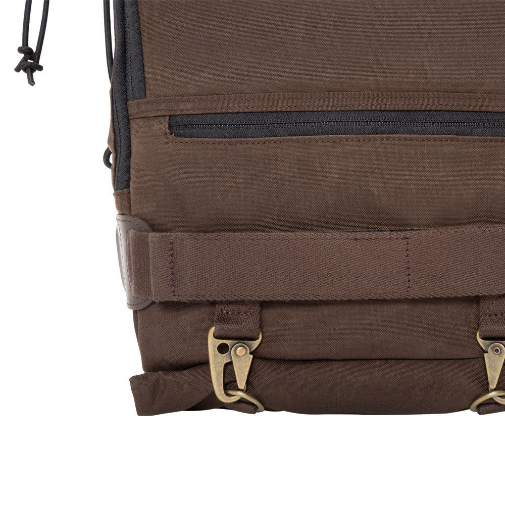 Waxed Nylon Dekalb Backpack Dark Brown - Manhattan Portage