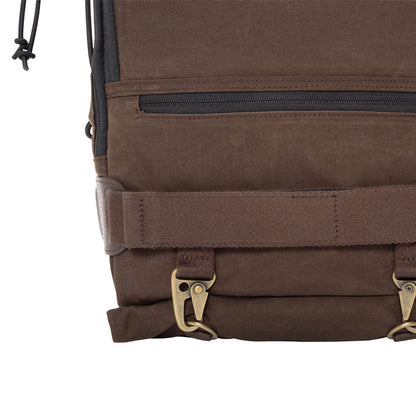 Waxed Nylon Dekalb Backpack Dark Brown - Manhattan Portage