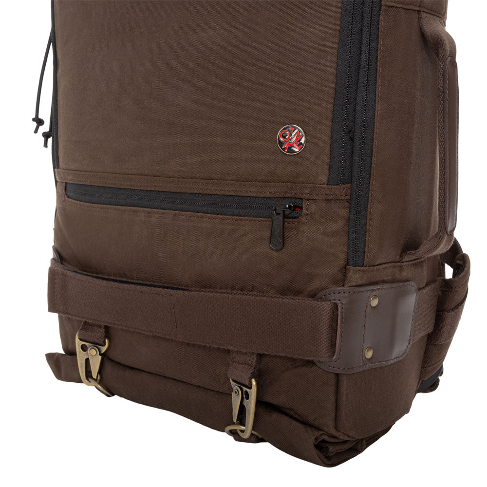 Waxed Nylon Dekalb Backpack Dark Brown - Manhattan Portage