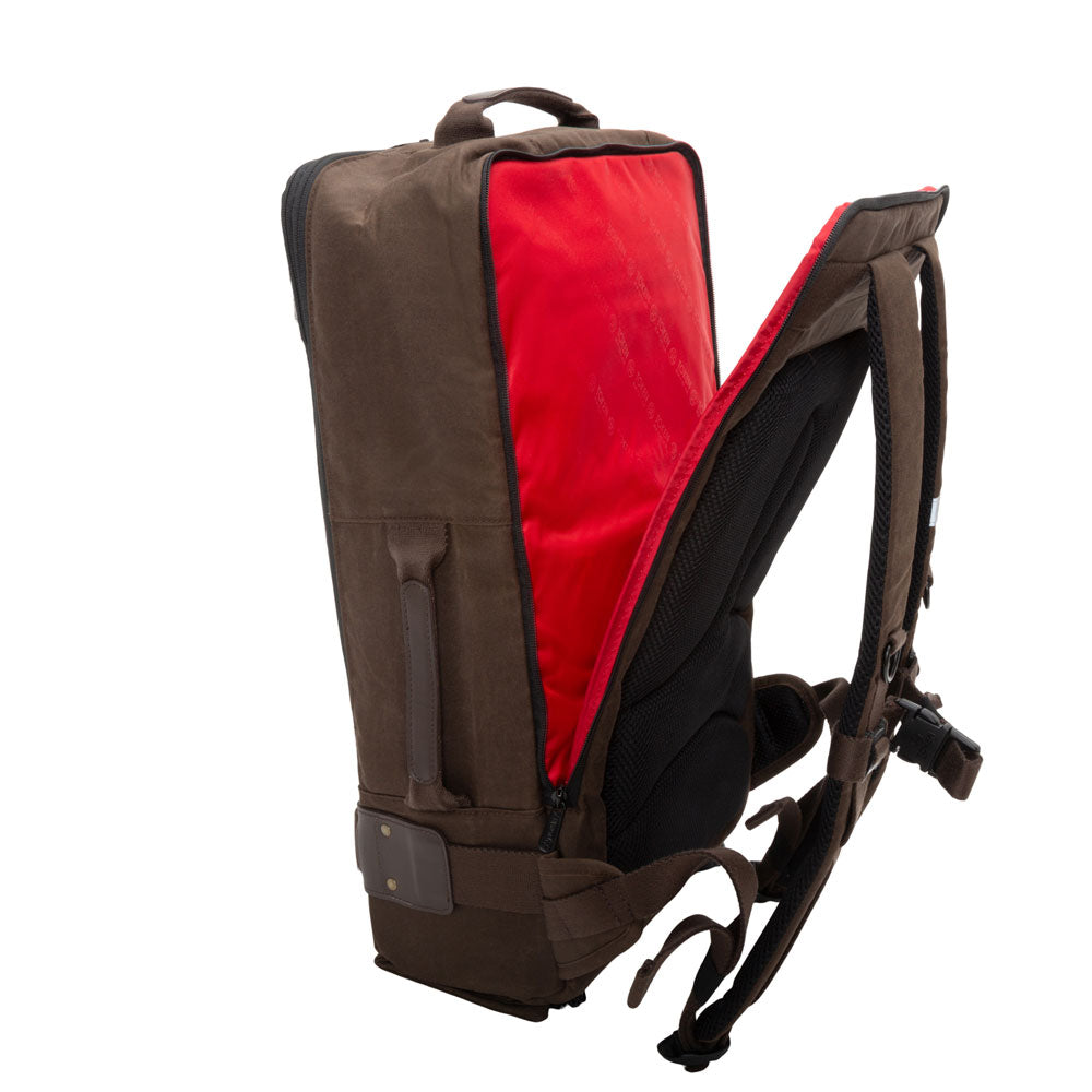 Waxed Nylon Dekalb Backpack Dark Brown - Manhattan Portage