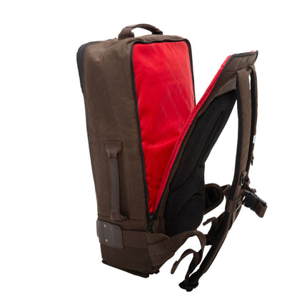 Waxed Nylon Dekalb Backpack Dark Brown - Manhattan Portage