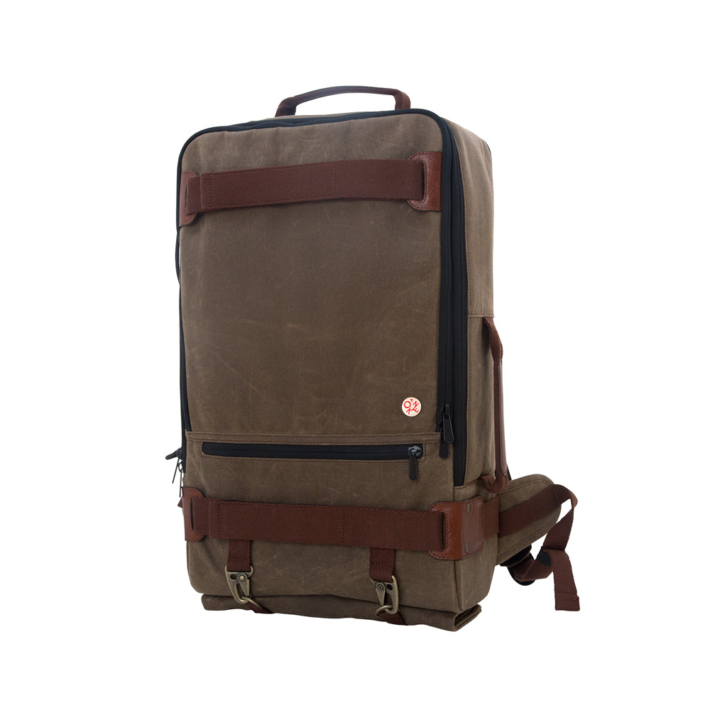 Waxed Nylon Dekalb Backpack Dark Brown - Manhattan Portage