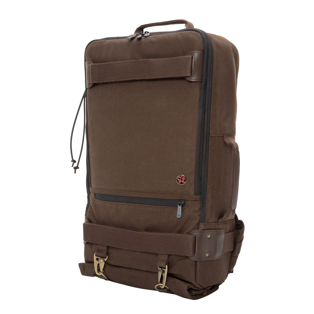 Waxed Nylon Dekalb Backpack Dark Brown - Manhattan Portage