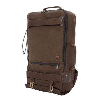 Waxed Nylon Dekalb Backpack Dark Brown - Manhattan Portage