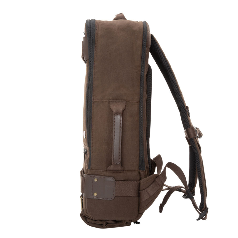Waxed Nylon Dekalb Backpack Dark Brown - Manhattan Portage