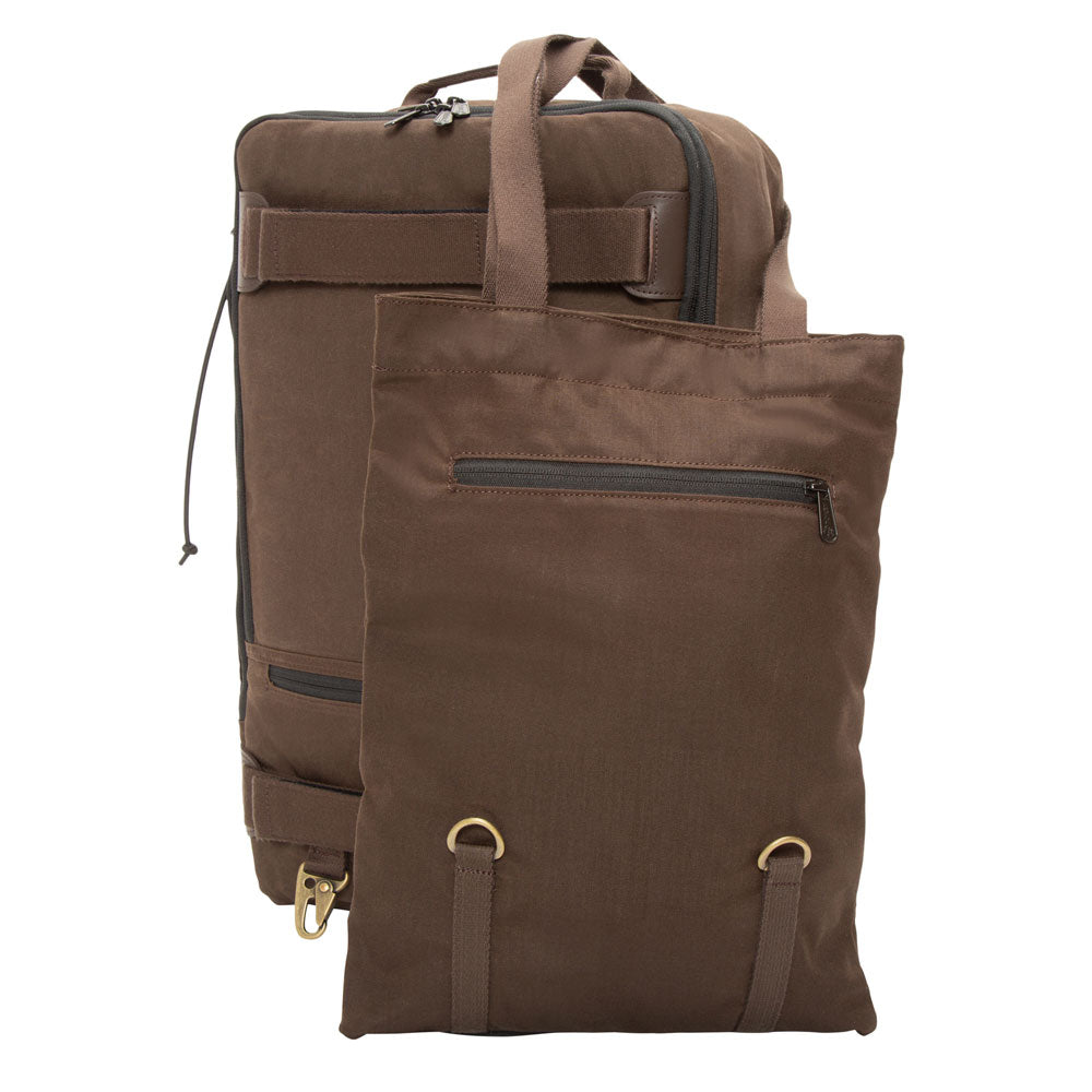 Waxed Nylon Dekalb Backpack Dark Brown - Manhattan Portage