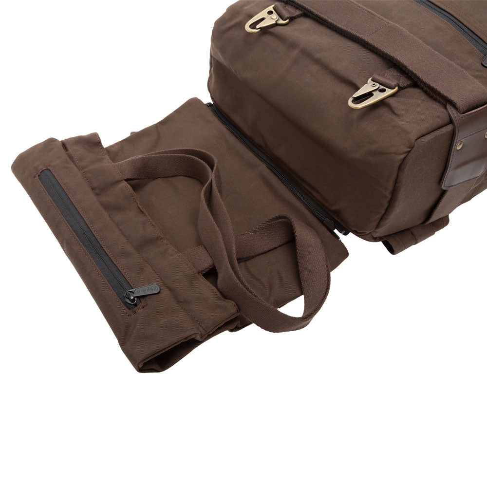 Waxed Nylon Dekalb Backpack Dark Brown - Manhattan Portage