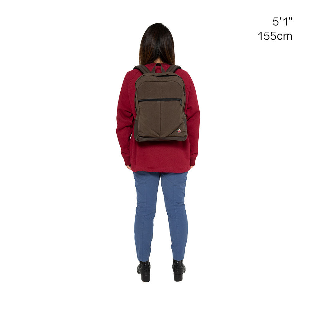 Waxed Nylon Woodhaven Backpack Dark Brown - Manhattan Portage