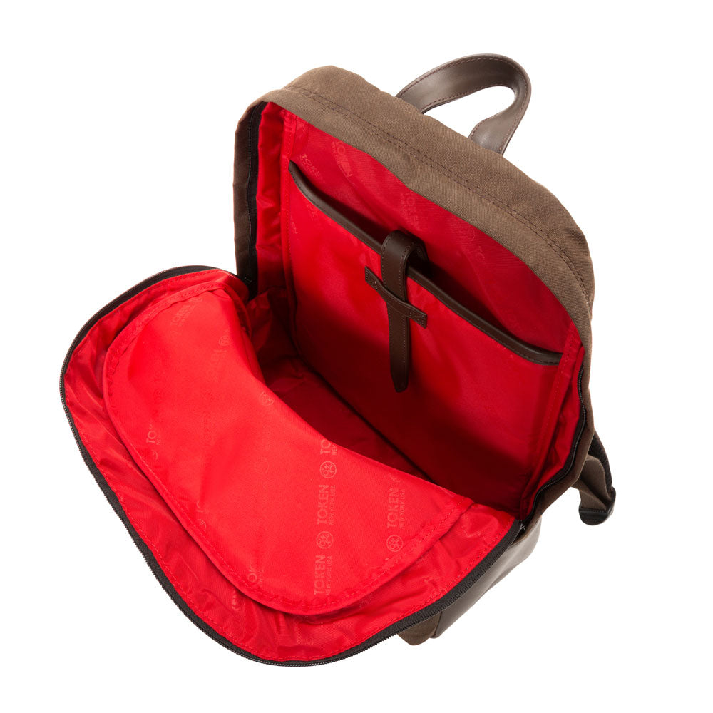 Waxed Nylon Woodhaven Backpack Dark Brown - Manhattan Portage