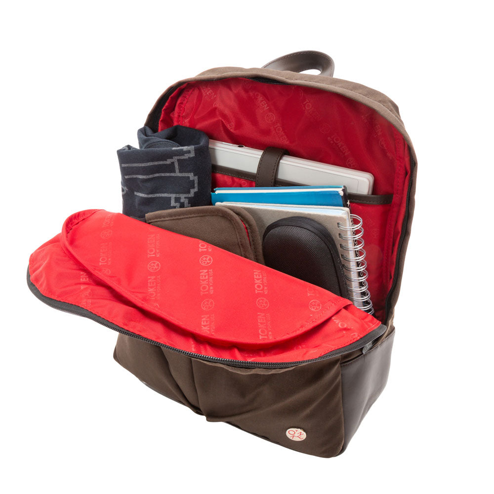 Waxed Nylon Woodhaven Backpack Dark Brown - Manhattan Portage