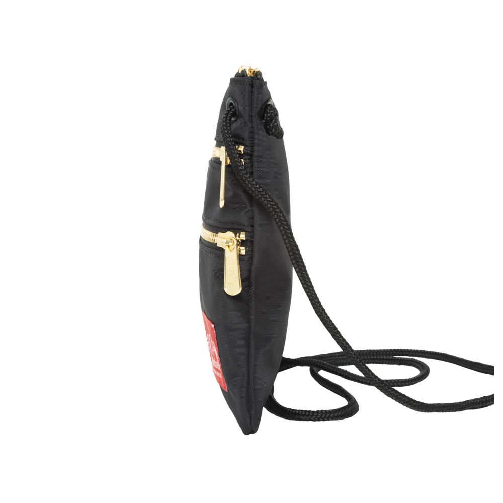 Triple Zipper Label Pouch With Woven Label (MD) BLK/GLD - Manhattan Portage