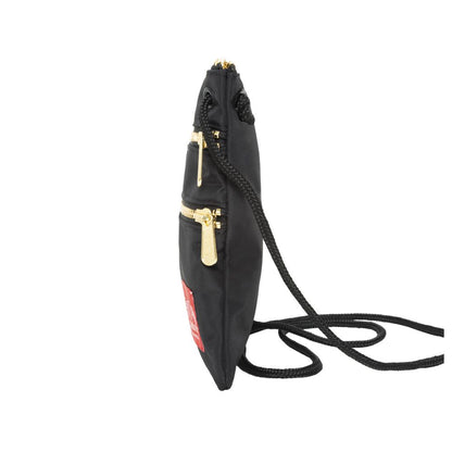 Triple Zipper Label Pouch With Woven Label (MD) BLK/GLD - Manhattan Portage