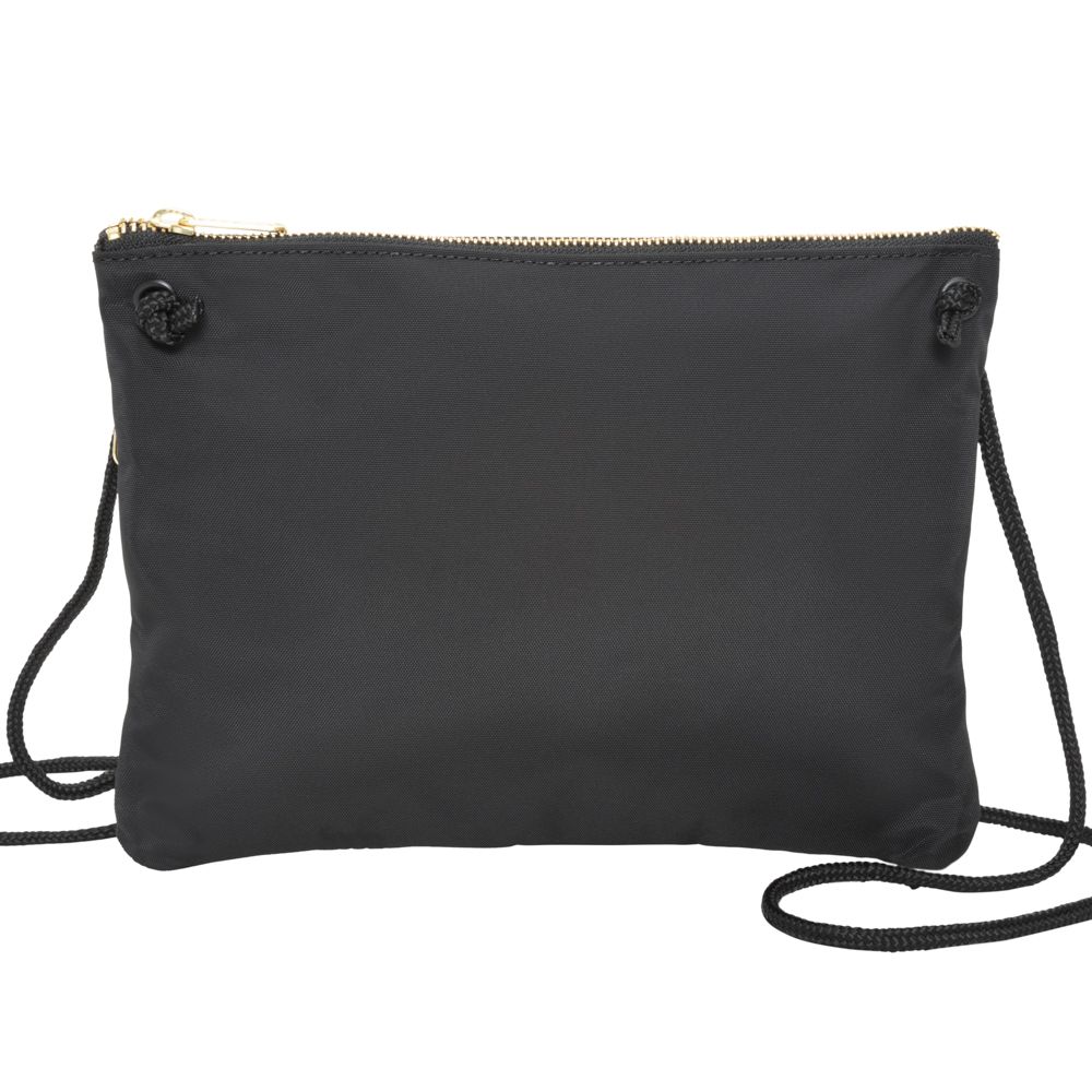 Triple Zipper Label Pouch With Woven Label (MD) BLK/GLD - Manhattan Portage