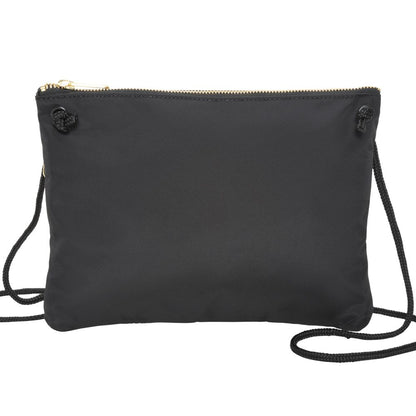 Triple Zipper Label Pouch With Woven Label (MD) BLK/GLD - Manhattan Portage