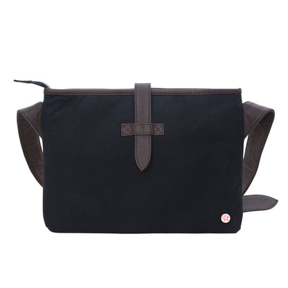 Waxed Sterling Shoulder Bag Black - Manhattan Portage